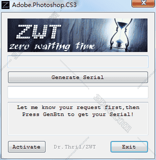 Adobe Photoshop CS3开心补丁【PS CS3注册机】序列号生成器