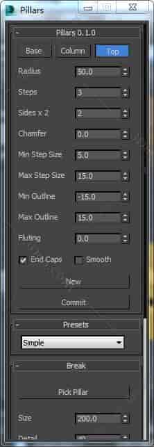 3DMAX一键柱子脚本插件