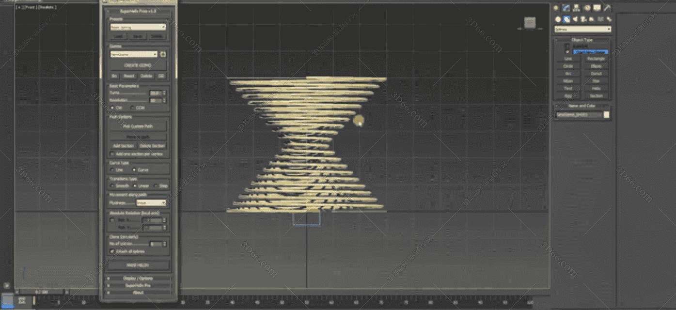 3DsMax SuperHelixPro v1.04 – Max2010-18螺旋样条建模动画插件