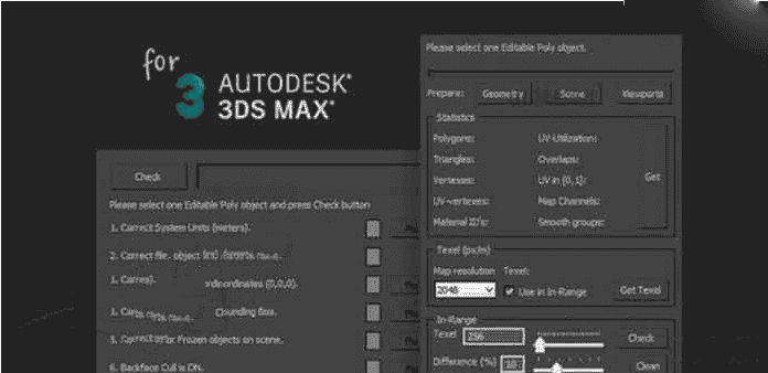 3DMax 2014-2017增强3D模型质量UV布局质量工具Polygon Model Tools v1.1
