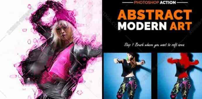 PS动作抽象艺术碎玻璃查找边Photoshop动作Creative Market Photoshop Action