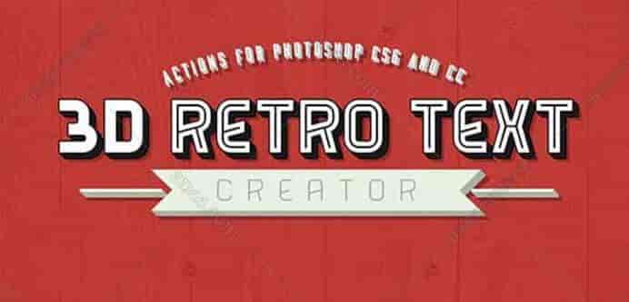 37 组 Photoshop 快速生成3D复古文字的排版动作