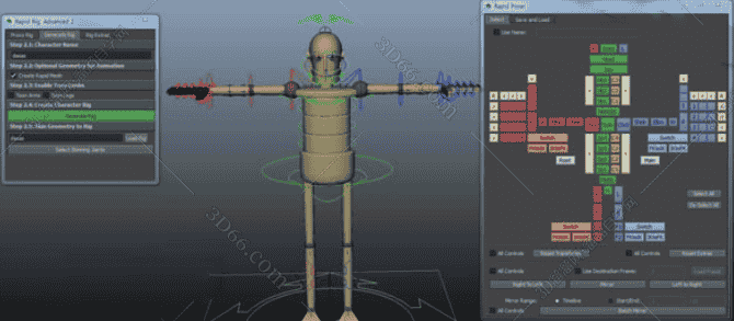 Maya角色动画绑定插件：Rigging Tools Rapid Rig