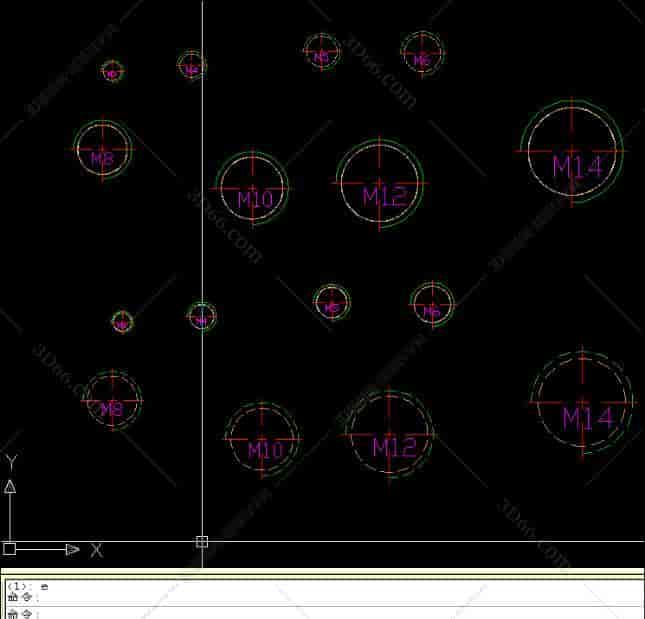 Auto CAD圆孔生成镙丝孔插件(M20以内)