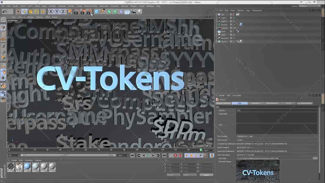 C4D渲染文件重命名插件：CV-Tokens v1.0b