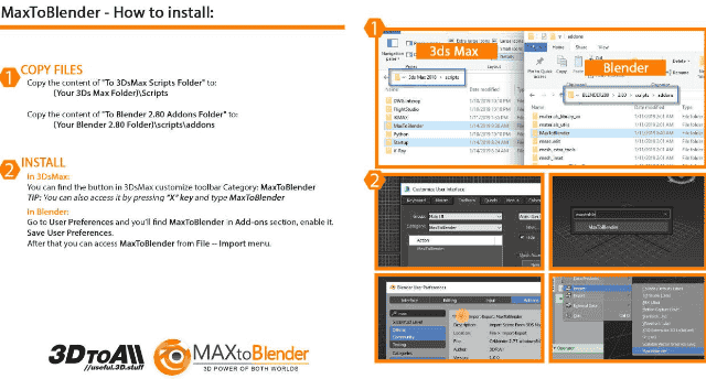 【3DMAX插件】3DS MAX模型场景导入Blender插件 3DtoAll MaxToBlender V3.3 For 3DS MAX 2015-2023 开心版下载