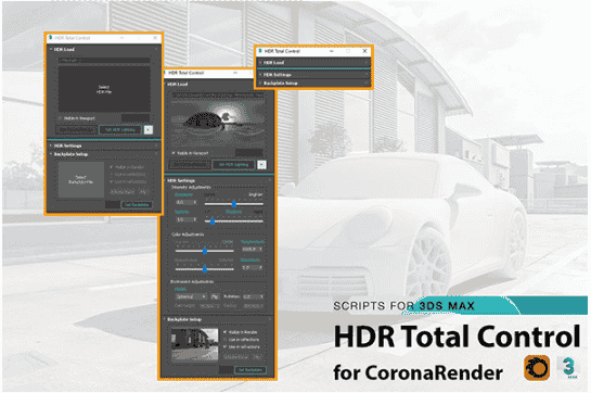 【3dmax插件】HDR Total Control V2.5 for 3Ds Max & Corona(3DS MAX HDRI高动态控制插件)下载