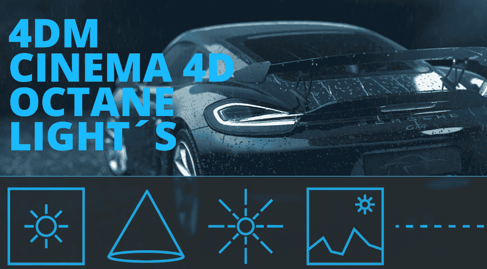 【C4D插件】C4D Octane渲染器灯光控制插件 4DM Cinema 4D Octane Lights 英文版下载