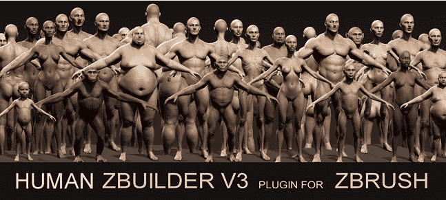 【Zbrush插件人体生物模型下载】Human ZBuilder v3免费版支持Zbrush 2020/2021或者更高版本