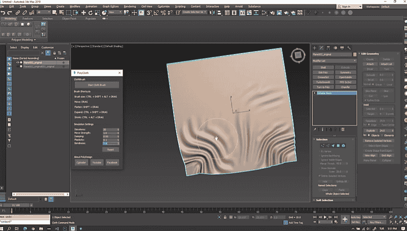 PolyCloth 2.05 for 3Dmax2016-2023【3Dmax真实布料模拟插件】英文免费版
