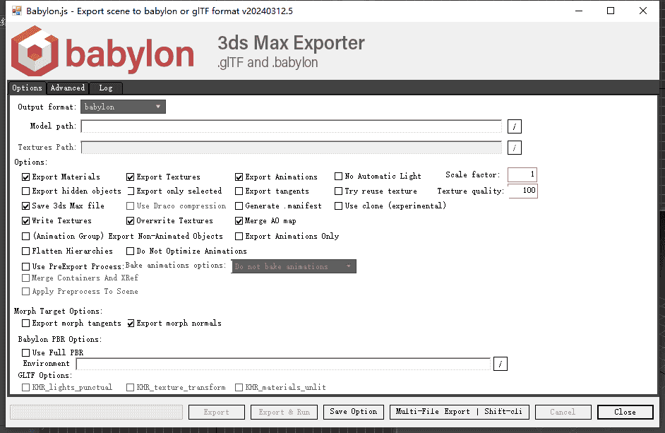 Babylon-3Dmax导出GLB、gltf格式的插件 免费版