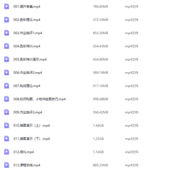 子子川川无穷尽也2024二次元色彩构成插画班第1期【画质不错只有视频】