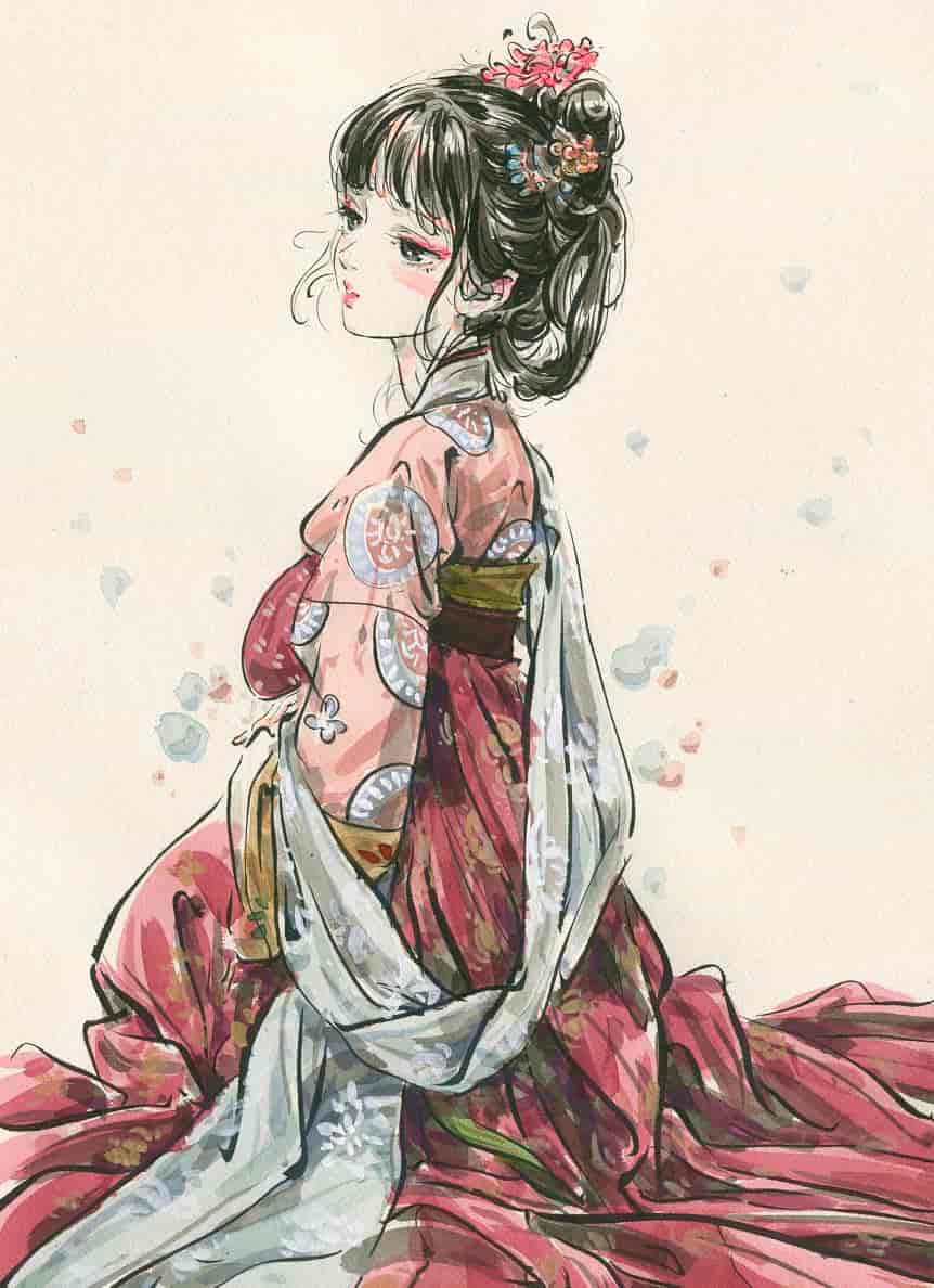 【迟迟chichi】水墨速写人物特训班2021年4月结课【画质不错有课件】