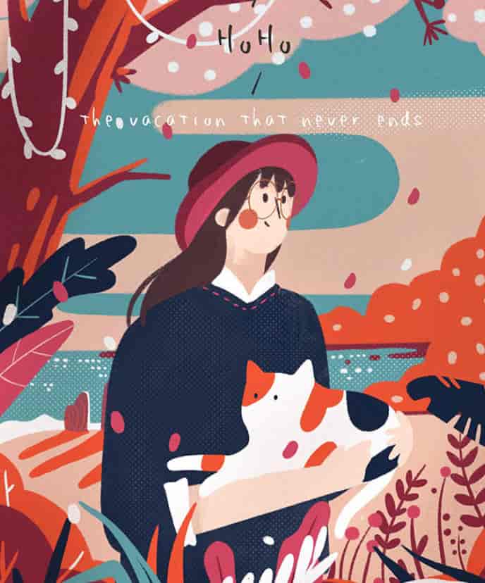 HOHO猴零基础扁平肌理风商业插画课