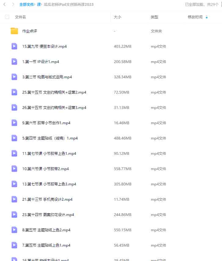 gua吃瓜iPad文创插画课2023【画质还可以只有视频】