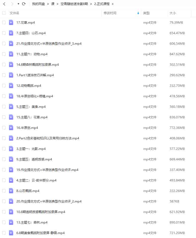 空青肆绘速涂第8期2022年3月结课【画质高清有笔刷和素材】