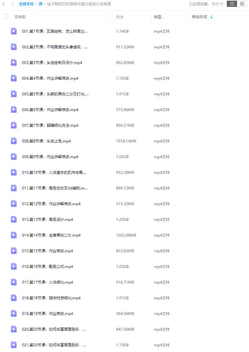 仙子狗尾巴花插画头像+立绘设计系统课第1期2023【画质不错只有视频】