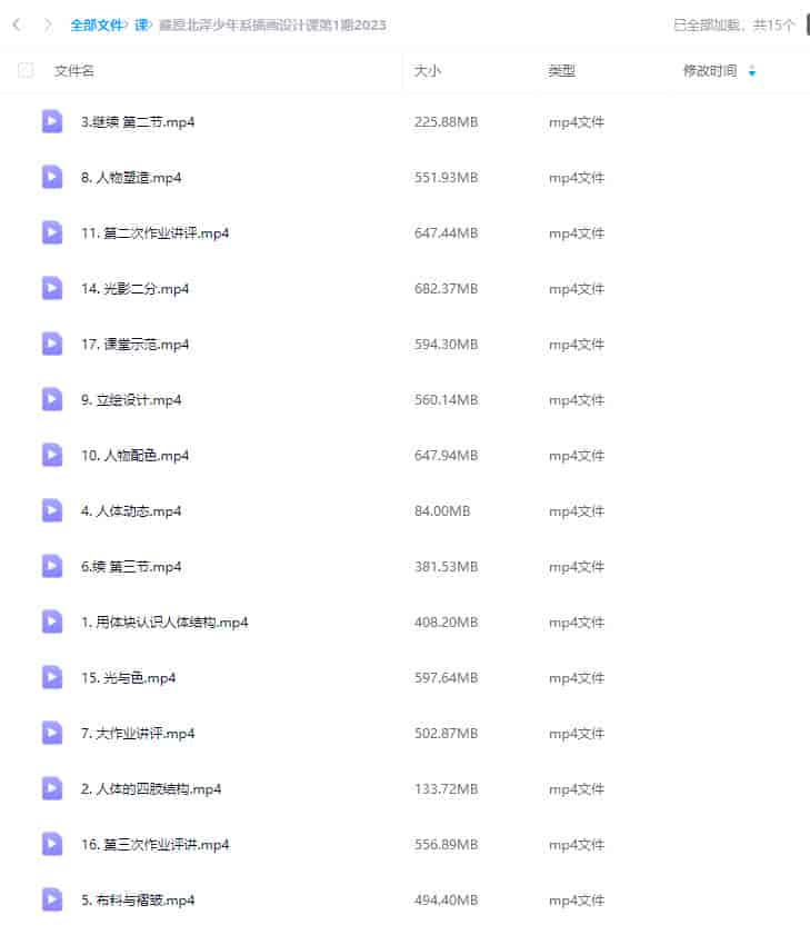 【缺2节】藤原北泽少年系插画设计课第1期2023【画质高清只有视频】