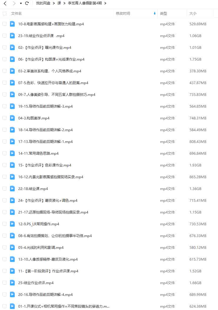 李觅青人像摄影第4期2023年【画质不错只有视频】