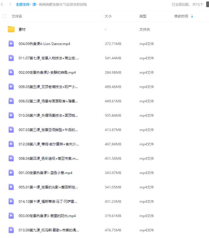 画画的肥龙烟火气街景水彩团练2023【画质高清有素材】