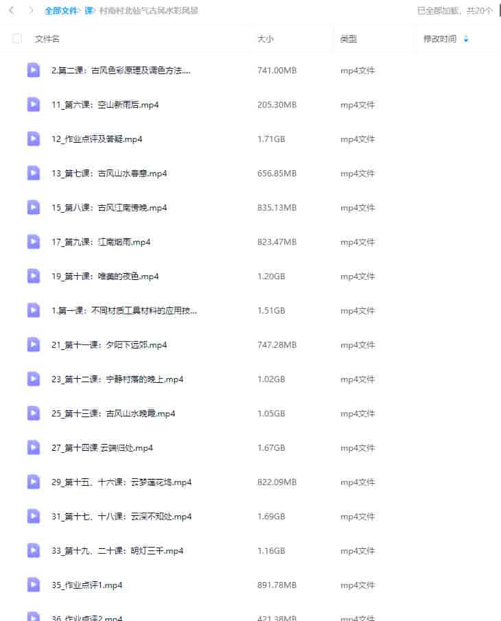 村南村北仙气古风水彩风景2023年【画质还行只有视频】