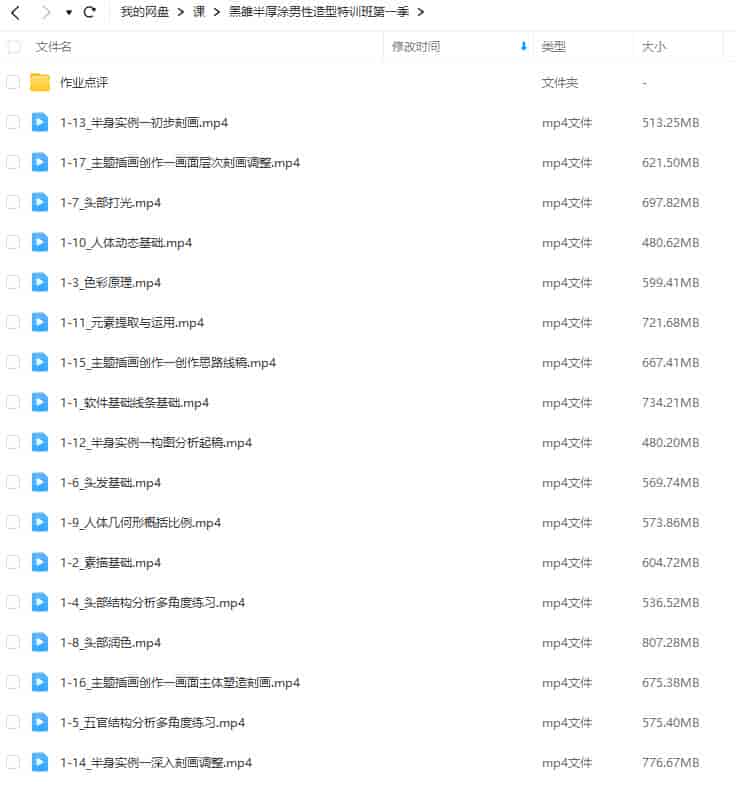 黑雒半厚涂男性造型特训班第1季2023年结课【画质还行只有视频】
