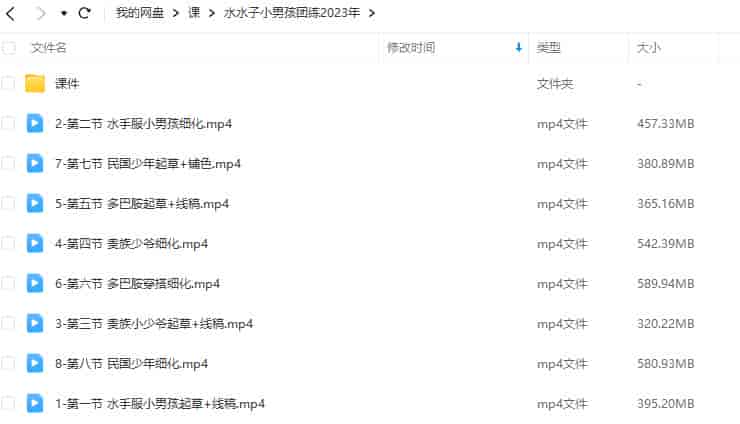 水水子悠长假日小男孩团练2023年【画质不错有课件没笔刷】