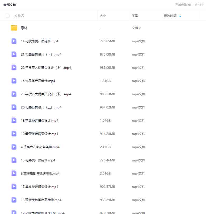 胖雪电商设计速成班【画质不错有大部分素材】