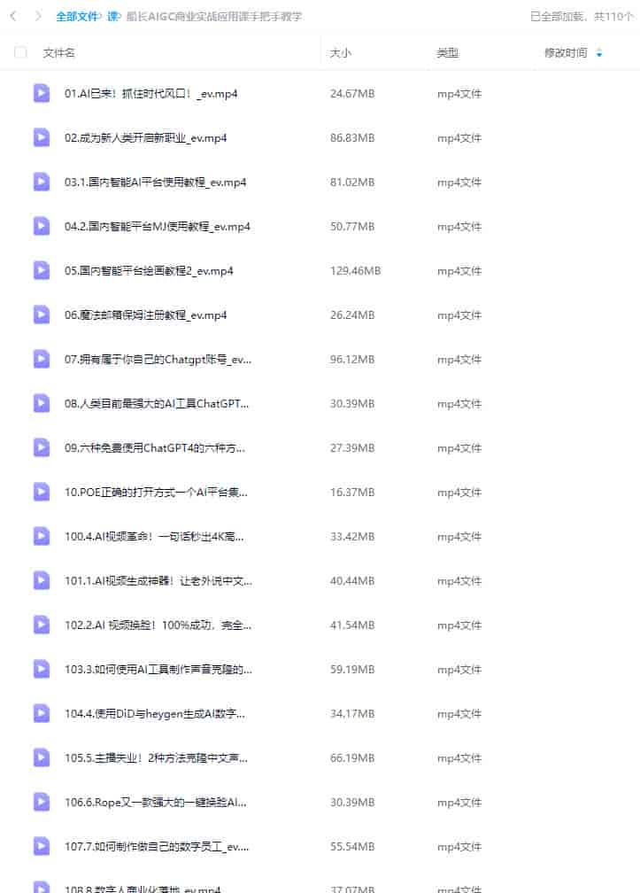 船长AIGC商业实战应用课手把手教学2023【画质还行只有视频】