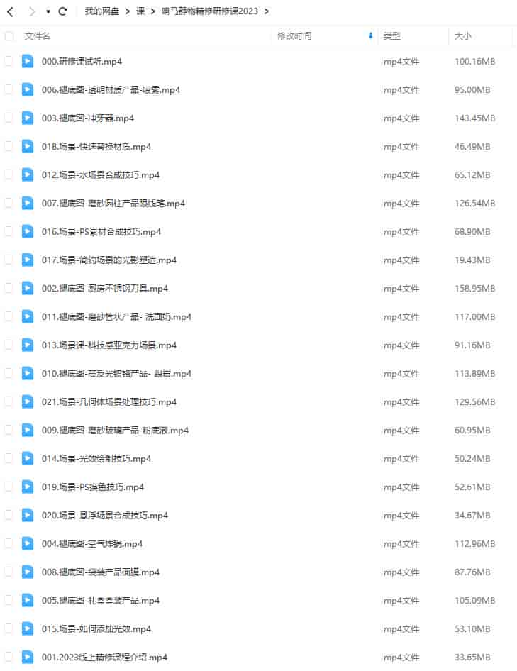 响马学院2023静物精修研修课【画质还行只有视频】
