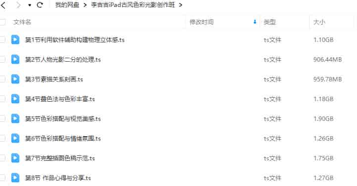 千江月的李吉吉iPad古风色彩光影创作班2023年【画质高清只有视频】