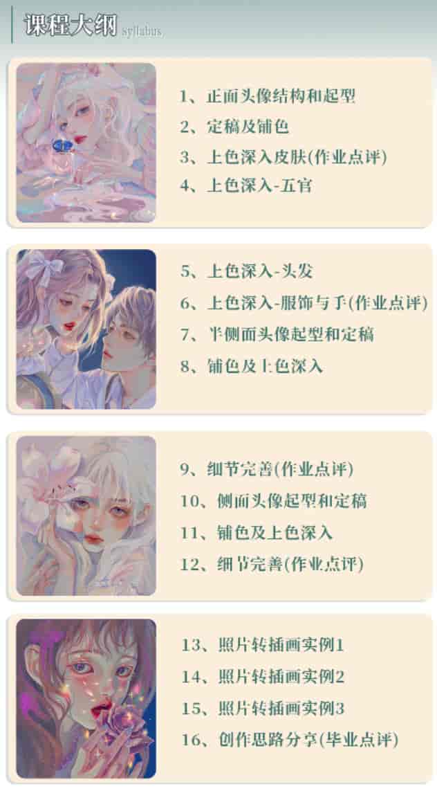 gua老师ipad人物头像特训暑假班2022年【画质不错有笔刷】