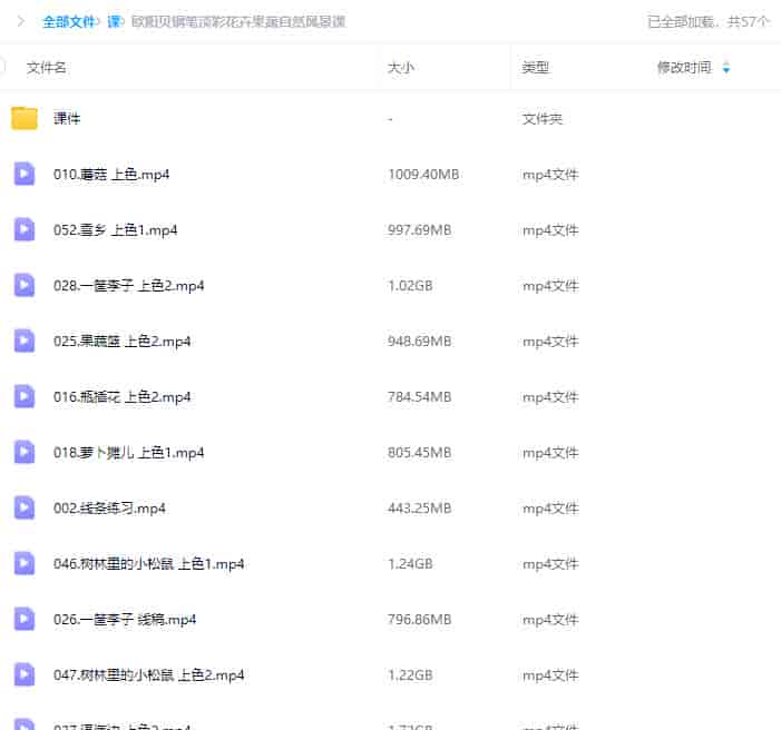 欧阳贝钢笔淡彩花卉果蔬自然风景课2023【画质不错有课件】