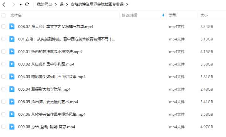 鲸字号2022安培的博洛尼亚美院插画专业课【画质不错只有视频】