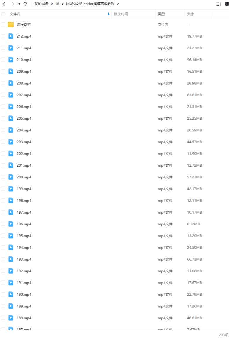 【缺】阿发你好Blender建模高级教程2022年【画质超清有大部分素材】