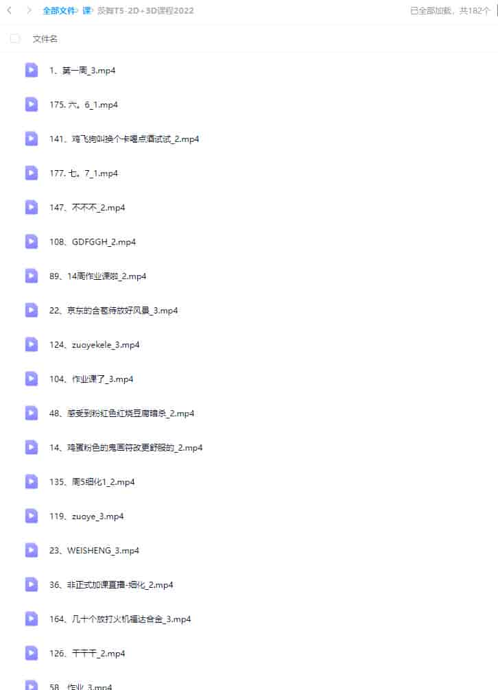 茨舞T5 2D+3D课程2022【画质不错只有视频】