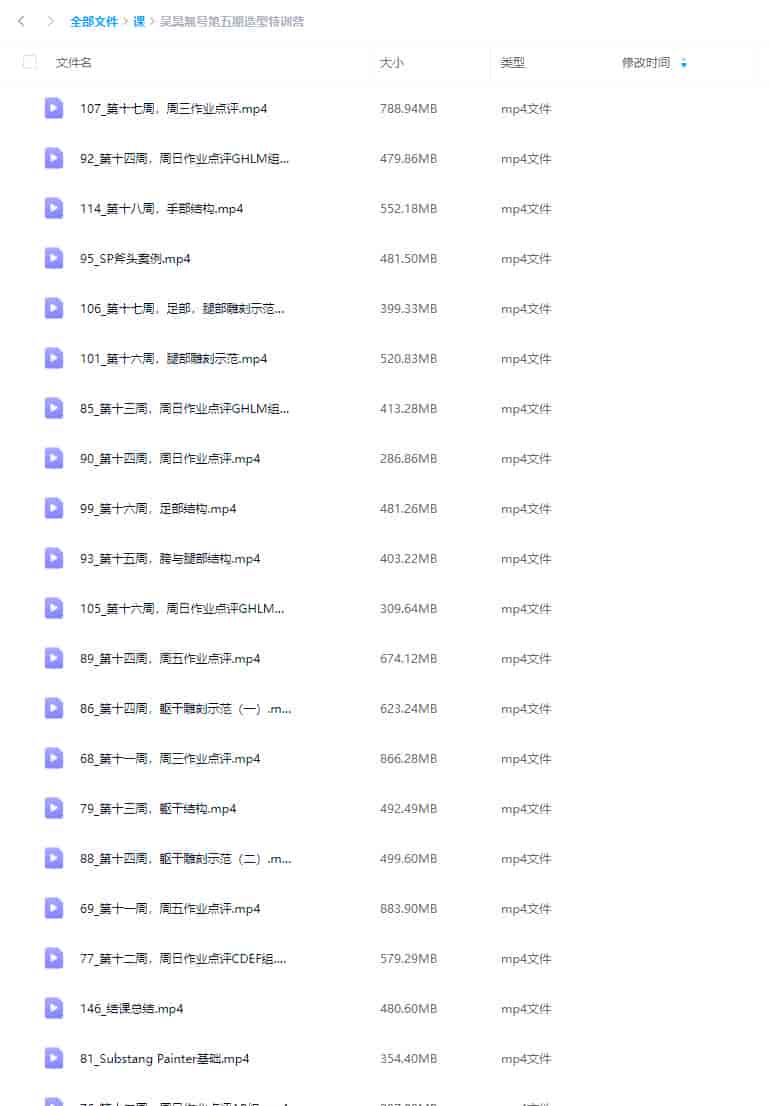 吴昊無号第五期造型特训营2023年【画质还可以只有视频】