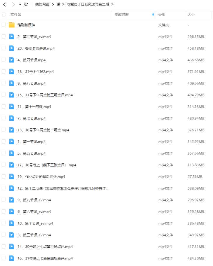 吃蟹高手日系风速写第二期2022年【画质高清有笔刷课件】