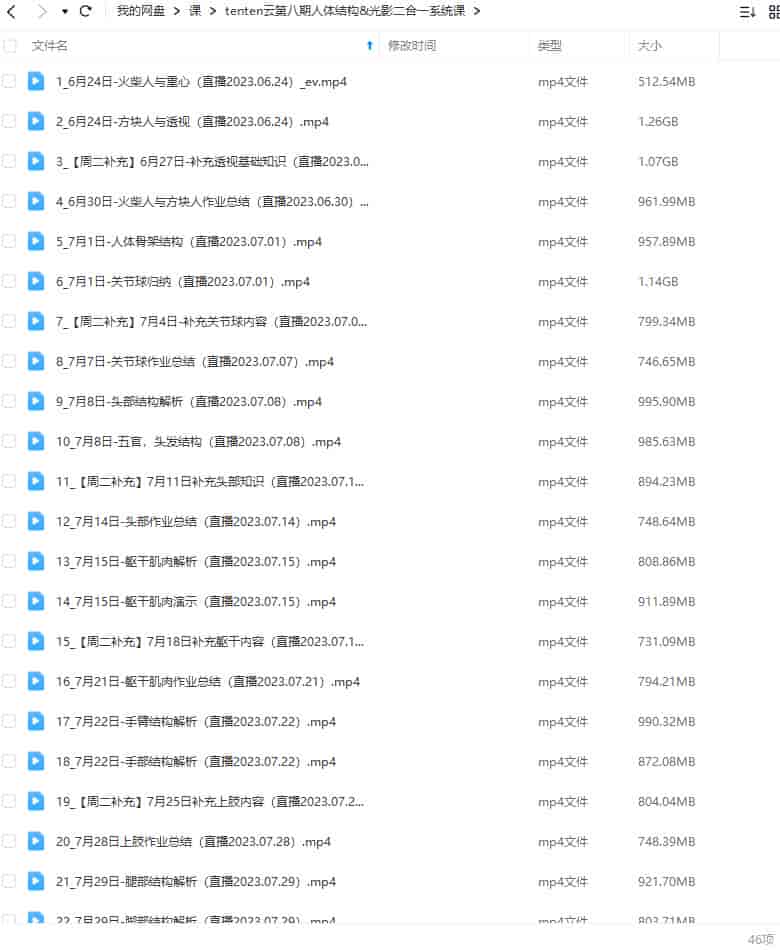 tenten云人体结构&光影二合一系统课第八期2023【画质不错只有视频】