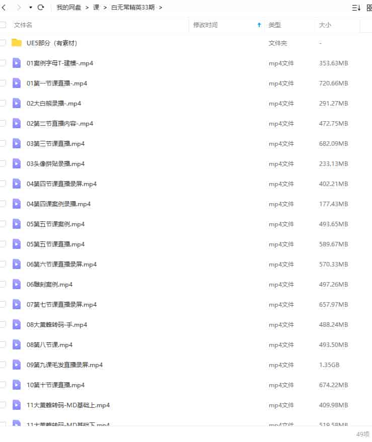【缺】白无常精英班第33期2022年C4DR25+UE5【画质高清有大部分素材】