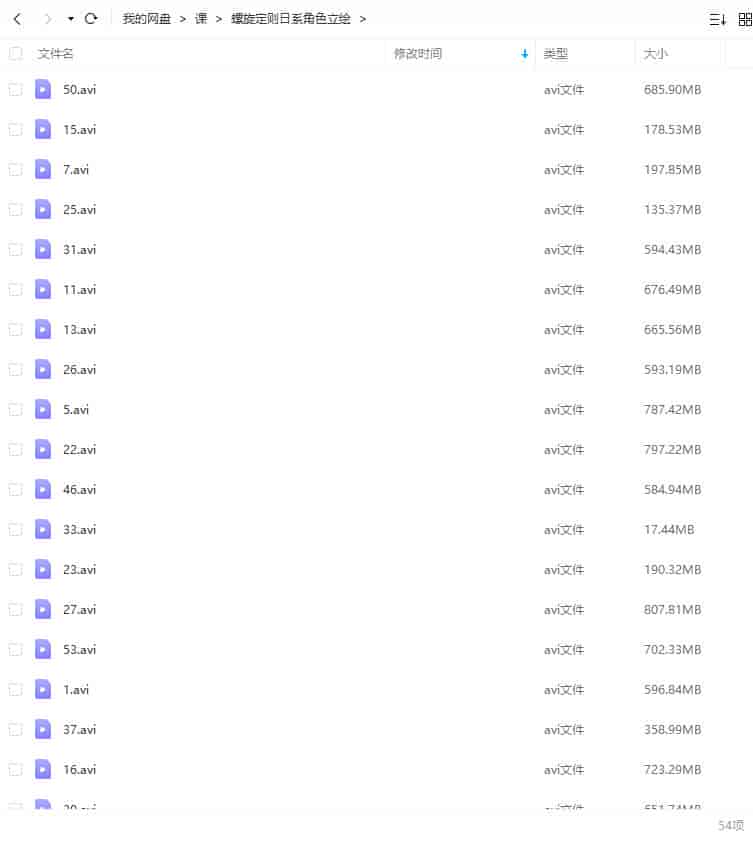 螺旋定则日系二次元角色立绘2022年4月结课【画质很一般只有视频】