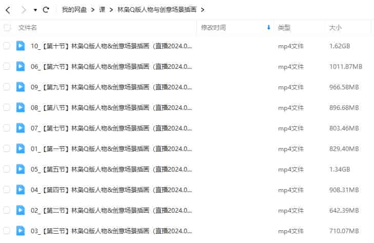 林枭Q版人物与创意场景插画2024【画质高清只有视频】