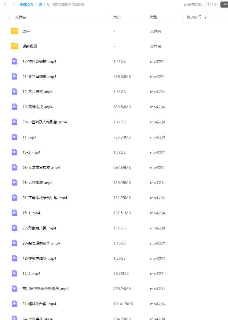 胡晓波品牌设计第42期2024【画质高清有大部分素材】