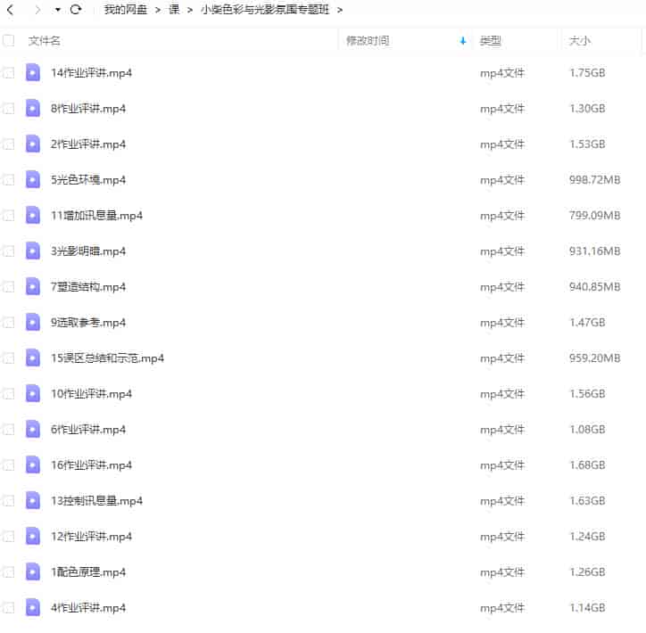 画学反应雄壮小柴色彩与光影氛围专题班2022年【画质高清只有视频】