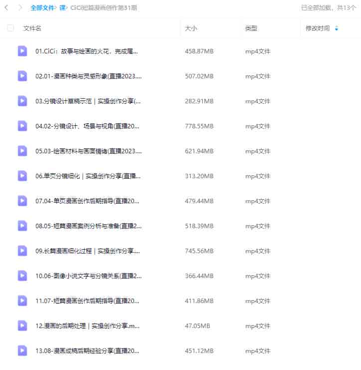 鲸字号CiCi短篇漫画创作第31期2023【画质高清只有视频】