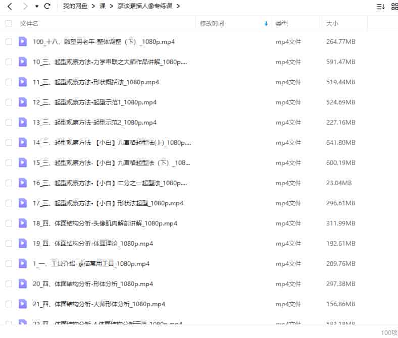 【缺课】彦谈素描人像专练课2022【画质高清只有视频】