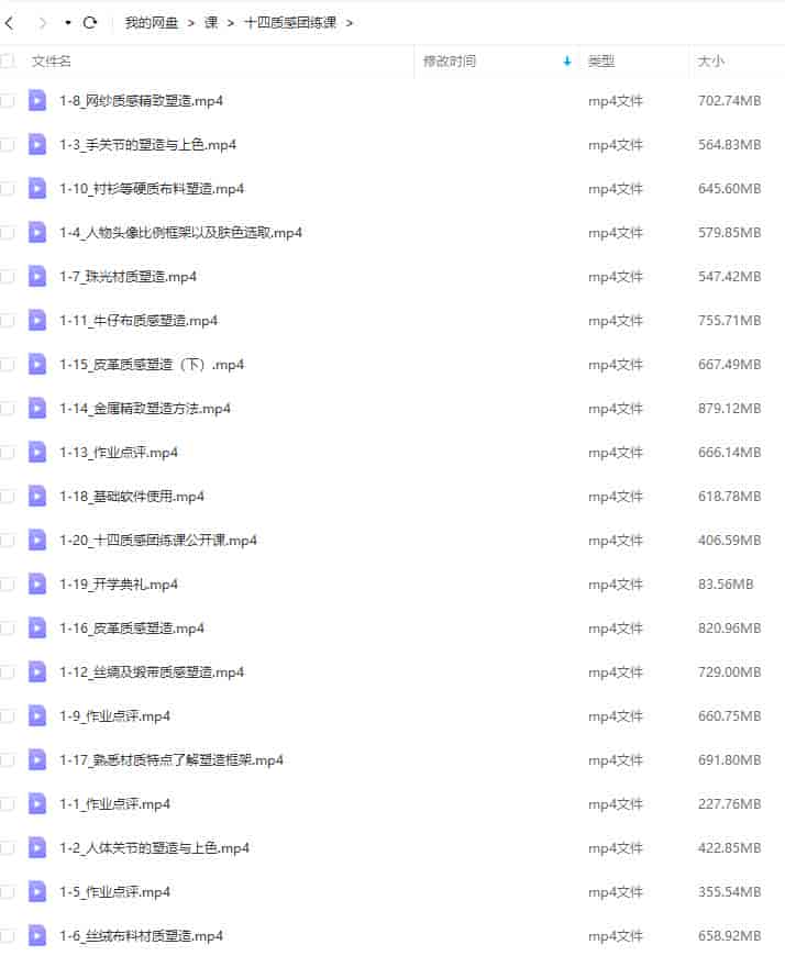 十四酱哟材质塑造团练课2023【画质还行只有视频】