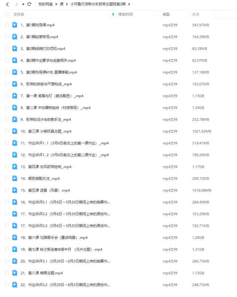 小可鲁贝洛斯水彩胶带主题班第2期2023年【画质还行只有视频】