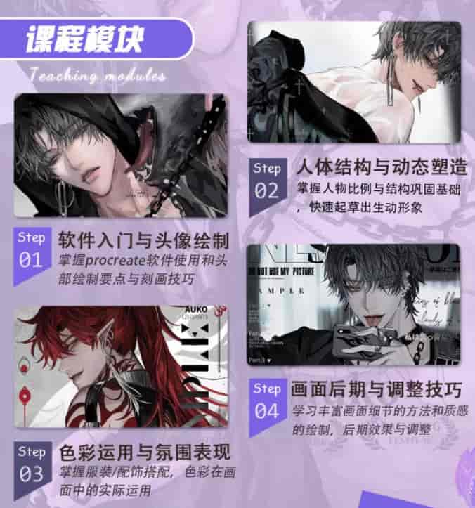 AUKO独木乔Procreate插画第2期2022年4月【画质不错只有视频】