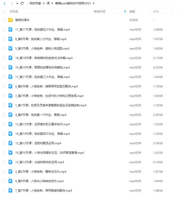 姜糖ipad基础创作插画第1期2023【画质不错有笔刷和课件】